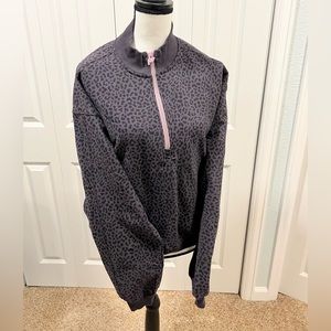 New never worn Fabletics purple cheetah print sweatshirt